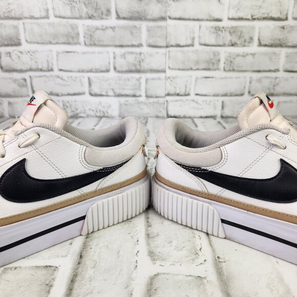 Nike Court Legacy Lift Low Women's Size 9.5 White Hemp Platform Shoes DM7590-100 - Picture 4 of 10